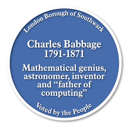 Blue Plaque Full List_Charles Babbage